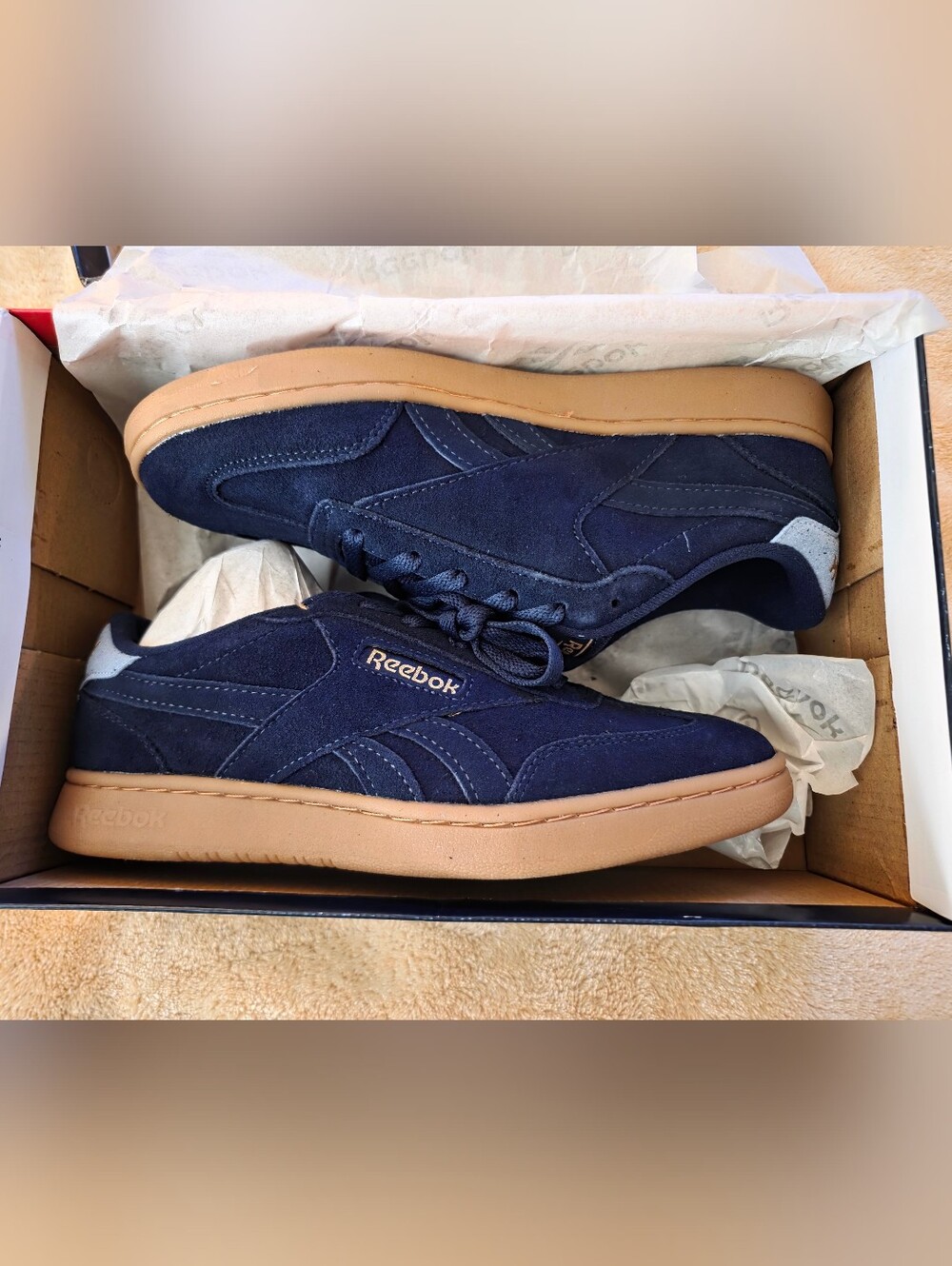 Reebok Women's Blue Suede Forte OrthoLite Lounger Sneakers